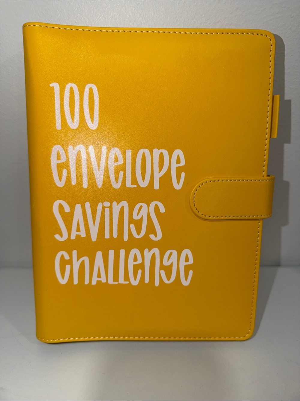 Faux Leather Gold White 100 Envelope Savings Challenge